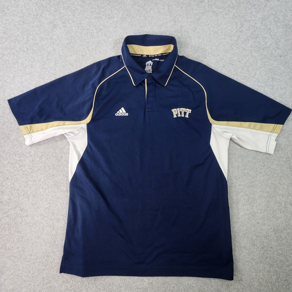 Pittsburgh‎ Panthers Pitt Adidas Climacool Shirt Mens Small Blue Football Polo